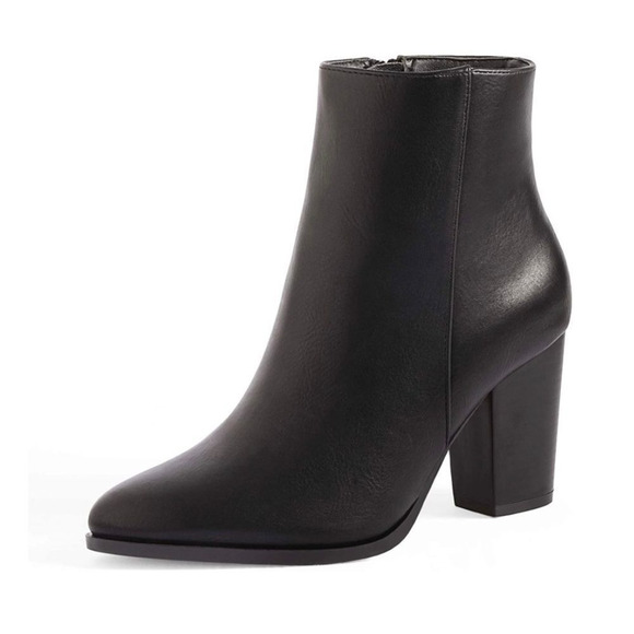 NWT Wool + Pepper Co. Thick Heeled Ankle Booties - Black - Picture 1 of 6